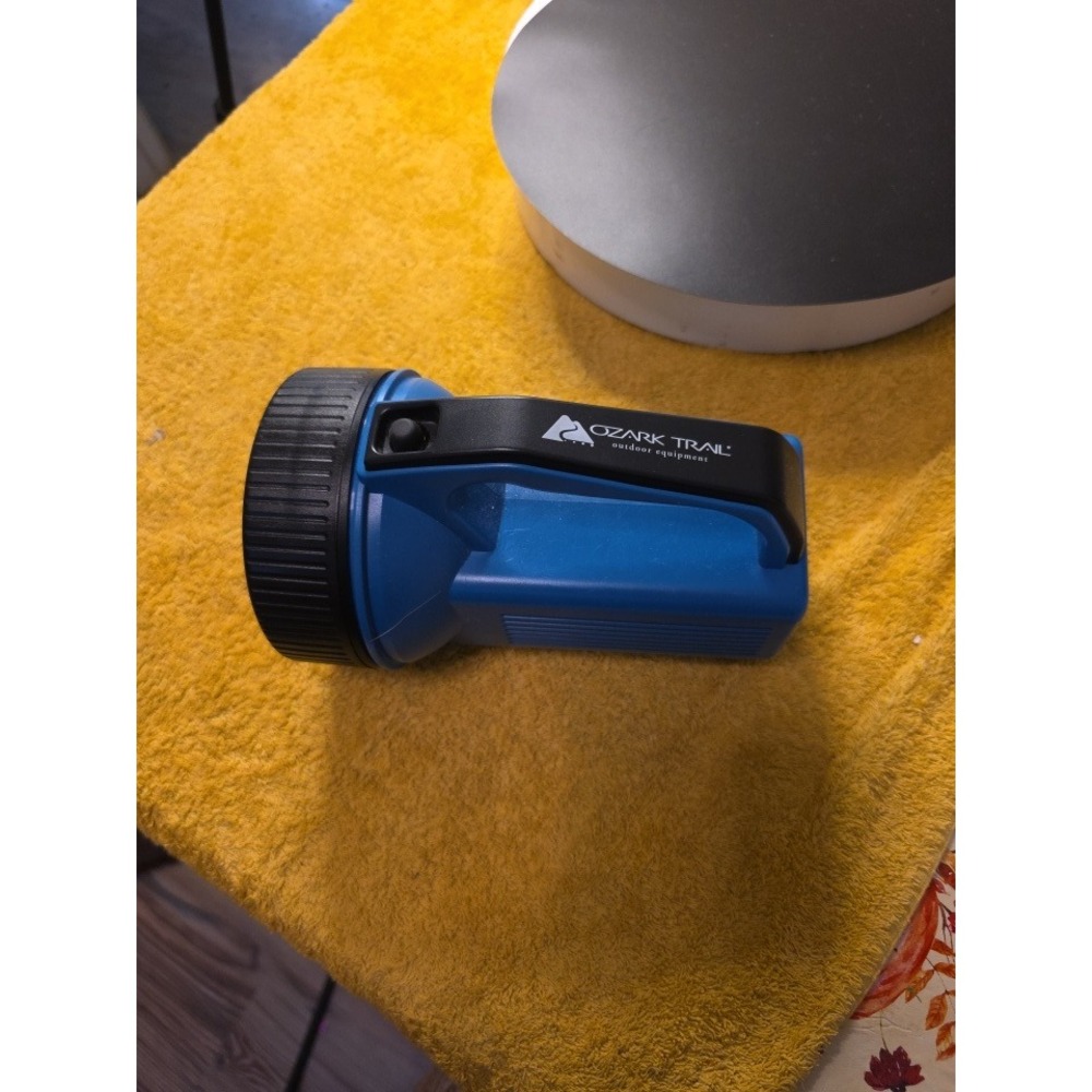 Ozark Trail Handheld Spotlight Flashlight Blue Black Outdoor Camping Emergency